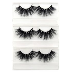 Visofree Eyelashes Mink Eyelashes Criss-cross Strands Cruelty Free 3D 25mm Lashes Mink Lashes Soft Dramatic Eyelashes E80 Makeup (Color: 3pairs E63 no box)