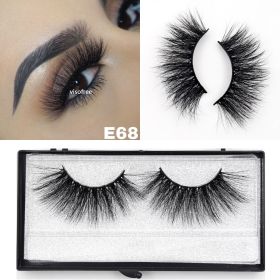 Visofree Eyelashes Mink Eyelashes Criss-cross Strands Cruelty Free 3D 25mm Lashes Mink Lashes Soft Dramatic Eyelashes E80 Makeup (Color: E68)