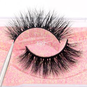 Visofree Mink Eyelashes 3D Mink Lashes Thick HandMade Full Strip Lashes Cruelty Free Mink Lashes False Eyelashes Makeup M56 (Color: E02(Acrylic))