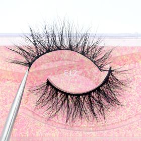 Visofree Mink Eyelashes 3D Mink Lashes Thick HandMade Full Strip Lashes Cruelty Free Mink Lashes False Eyelashes Makeup M56 (Color: E12(Acrylic))