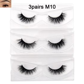 Visofree Mink Eyelashes 3D Mink Lashes Thick HandMade Full Strip Lashes Cruelty Free Mink Lashes False Eyelashes Makeup M56 (Color: 3pairs M10 no box)
