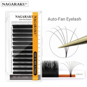NAGARAKU Fast Shipping Easy Fan Auto Eyelash Extension Supplies Handing Making Fast Bloom Flowering Pre-bonded Lashes Volume (Curl: C, Thickness, Length: 0.03mm, Mix(8-15))